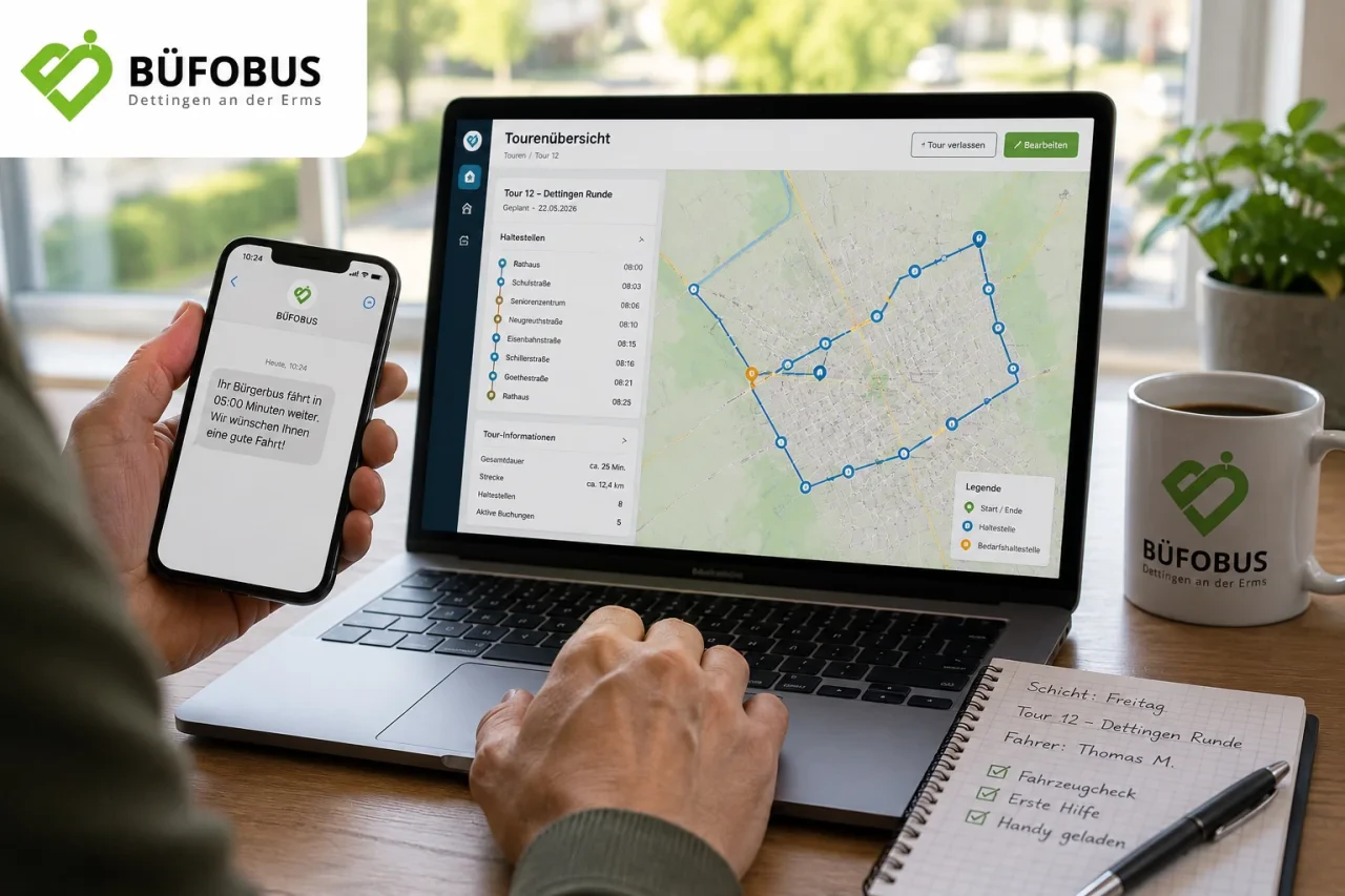 Der Bürgerbus wird intelligenter: SMS, Live-Karten und smarte Tourenplanung
