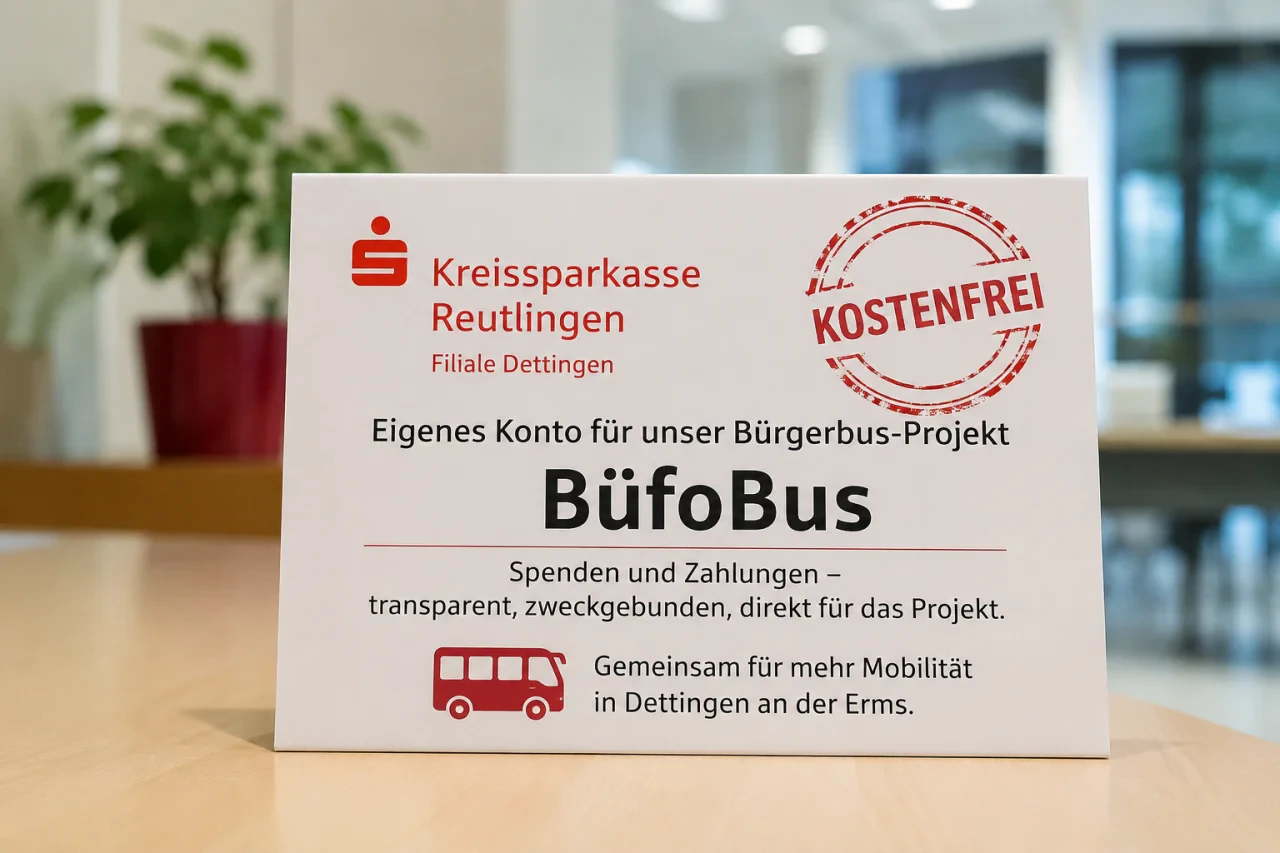 Eigene Bankverbindung für den BüfoBus – mit Unterstützung der Kreissparkasse Reutlingen